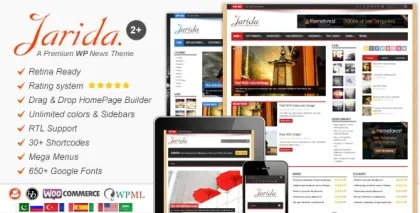 Jarida Responsive WordPress News, Magazine, Blog 2.4.8 GPL Theme