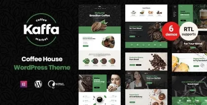 Kaffa Cafe Coffee Shop WordPress Theme + RTL 1.1.1 GPL Theme