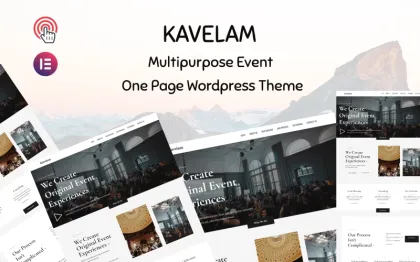 Kavelam Multipurpose Event Management One Page WordPress Theme 1.0.0 GPL Theme