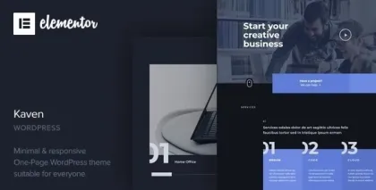 Kaven Business One Page WordPress Theme 1.2 GPL Theme