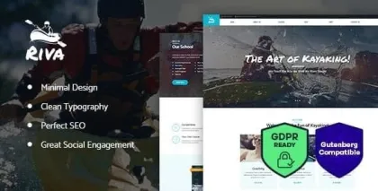 Kayaking / Paddling / Water Sports Outdoors WordPress Theme 1.5.1 GPL Theme