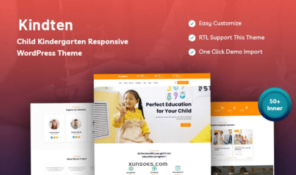 Kindten Child Kindergarten Responsive WordPress Theme 1.0.1 GPL Theme