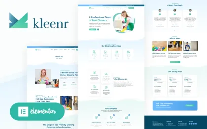 Kleenr Cleaning Service Company Elementor WordPress Woocommerce Theme WordPress Theme 1.1.0 GPL Theme