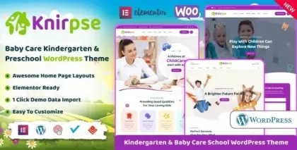 Knirpse – Kindergarten Baby Care WordPress Theme 1.5.6 GPL Theme