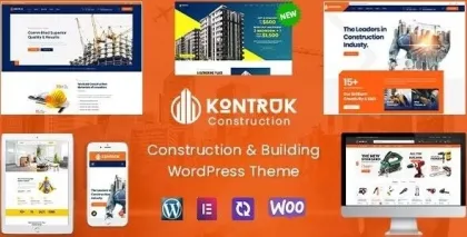 KonTruk Construction Building Elementor WordPress Theme 1.0.2 GPL Theme