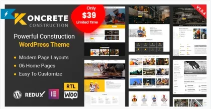 Koncrete Construction Building WordPress Theme 2.0.4 GPL Theme