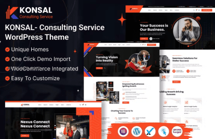 Konsal Corporate Business Consulting WordPress 1.0.0 GPL Theme