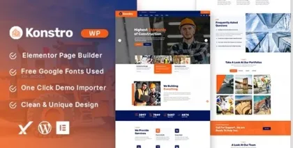 Konstro – Construction WordPress Theme 1.0.0 GPL Theme