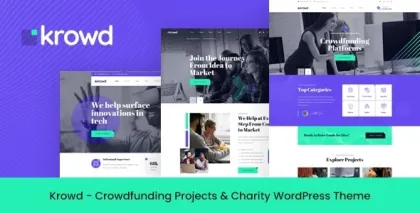 Krowd Crowdfunding Charity WordPress Theme 1.3.1 GPL Theme