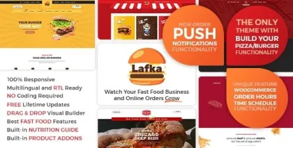 Lafka WooCommerce Theme for Burger Pizza Food Delivery 4.5.3 GPL Theme