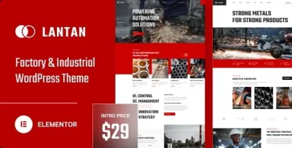 Lantan Factory Industrial WordPress Theme 1.0.3 GPL Theme