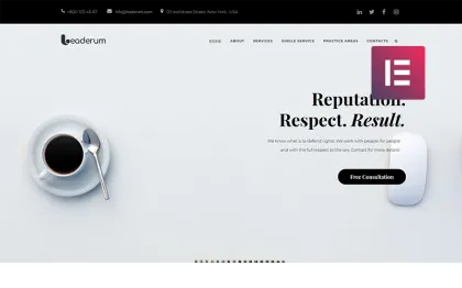 Leaderum Minimal Business WordPress Elementor Theme WordPress Theme 1.0.0 GPL Theme