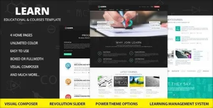 Learn Education, eLearning WordPress Theme 1.0.9.2 GPL Theme