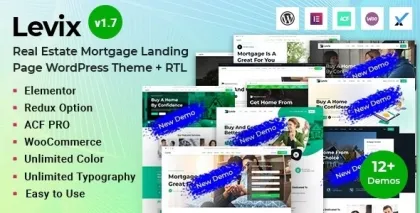 Levix Real Estate Mortgage WordPress Theme 1.7 GPL Theme