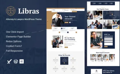 Libras Attorney Lawyers WordPress Theme 1.0.0 GPL Theme