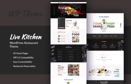 Livekitchen Modern WordPress Theme 2.3 GPL Theme