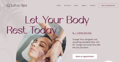 Lotus Spa – the Vibrant Salon Spa WordPress Theme 1.2.2 GPL Theme