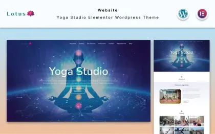 Lotus Yoga Studio Website Elementor WordPress Theme 1.1 GPL Theme