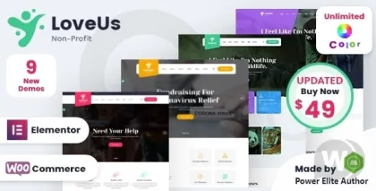 Loveus NonProfit Charity WordPress Theme 3.1 GPL Theme
