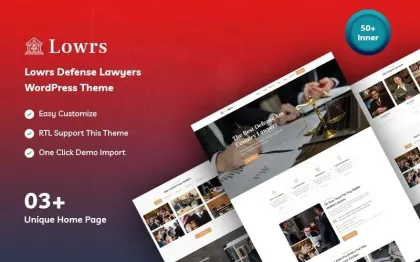 Lowrs Defense Lawyers WordPress Theme 1.0.0 GPL Theme