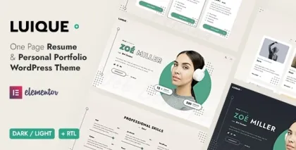 Luique Personal Portfolio WordPress Theme 1.2.2 GPL Theme