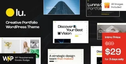 Lunna Creative Portfolio WordPress Theme 1.9 GPL Theme