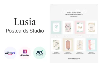 Lusia Card Design Website WordPress Theme 1.0.1 GPL Theme