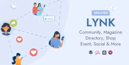 Lynk Social Networking, Community, Shop Vendor and Listing Direcotry WordPress Theme 3.8.0 GPL Theme