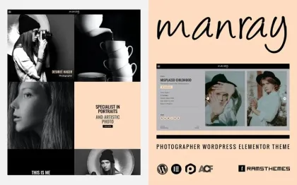 MANRAY Photographer WordPress Theme 1.0.1 GPL Theme