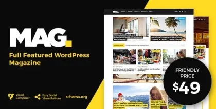 Mag | Full Featured WordPress Magazine 2.0.6 GPL Theme