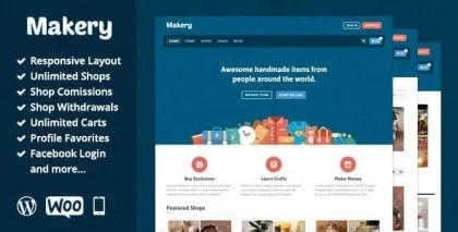 Makery Marketplace WordPress Theme 1.24 GPL Theme