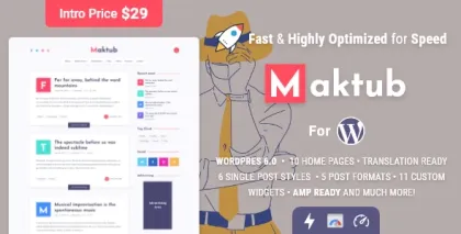 Maktub Minimal Lightweight Blog for WordPress 1.4.0 GPL Theme