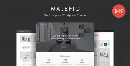Malefic Multipurpose One Page Responsive WordPress Theme 1.0.2 GPL Theme