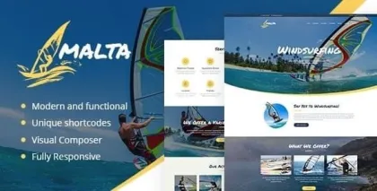 Malta Windsurfing, Kitesurfing Wakesurfing Center WordPress Theme 1.1.7 GPL Theme