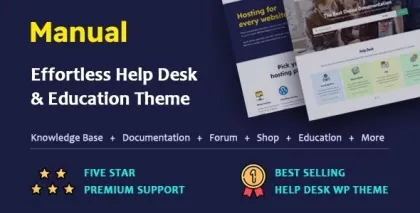 Manual Documentation, Knowledge Base Education WordPress Theme 7.3 GPL Theme