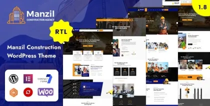 Manzil | Construction and Building WordPress Theme 1.8 GPL Theme