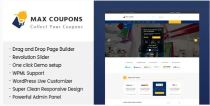 Max Coupons Couponry Deals WordPress Theme 1.2.2 GPL Theme