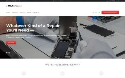 MaxGadget Computer Maintenance Electronics Repair WordPress Theme 1.0.0 GPL Theme