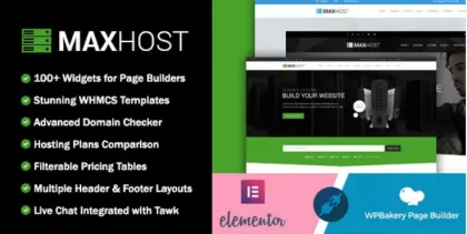MaxHost Web Hosting, WHMCS and Corporate Business WordPress Theme with WooCommerce 9.7.8 GPL Theme