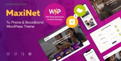MaxiNet v | Broadband Telecom Internet Provider WordPress Theme + Elementor 1.2.10 GPL Theme