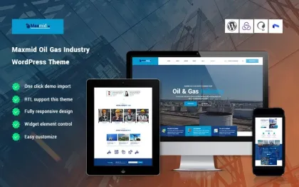 Maxmid Oil Gas Industry WordPress Theme 1.0.0 GPL Theme