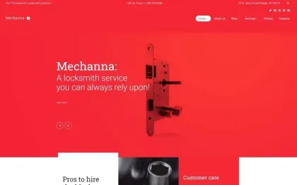 Mechanna Locksmith WordPress Theme 1.0.0 GPL Theme