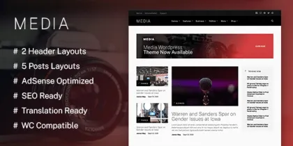Media A WordPress Theme for Media-Centric Websites 1.0.2 GPL Theme