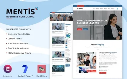 Mentis Business Consulting WordPress Elementor Theme WordPress Theme 1.0.2 GPL Theme