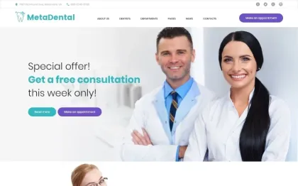 MetaDental Private Dental Clinic Responsive WordPress Theme 1.0.0 GPL Theme