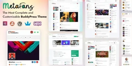 MetaFans Community Social Network BuddyPress Theme 3.3.5 GPL Theme