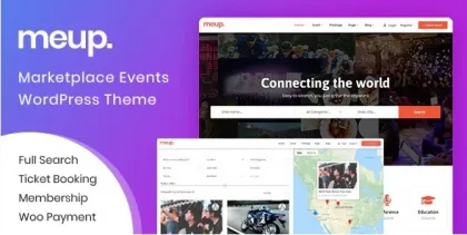 Meup Marketplace Events WordPress Theme 1.7.9 GPL Theme