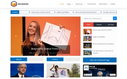 MhrMagazine Newspaper and Magazine WordPress Theme 1.0.0 GPL Theme