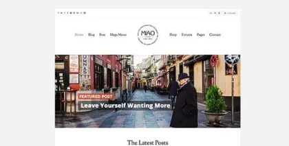 Miao Fashion Magazine, News Blog WordPress Theme 1.1 GPL Theme