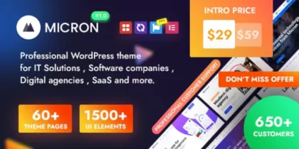 Micron Technology IT Solutions Software WordPress Theme 1.2.1 GPL Theme